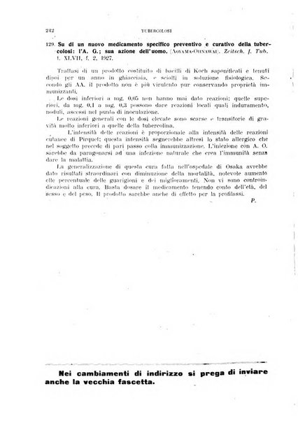 Tubercolosi giornale di studi e di lotta antitubercolare