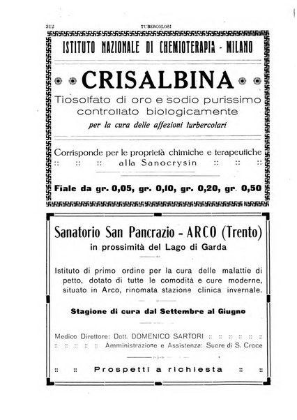 Tubercolosi giornale di studi e di lotta antitubercolare