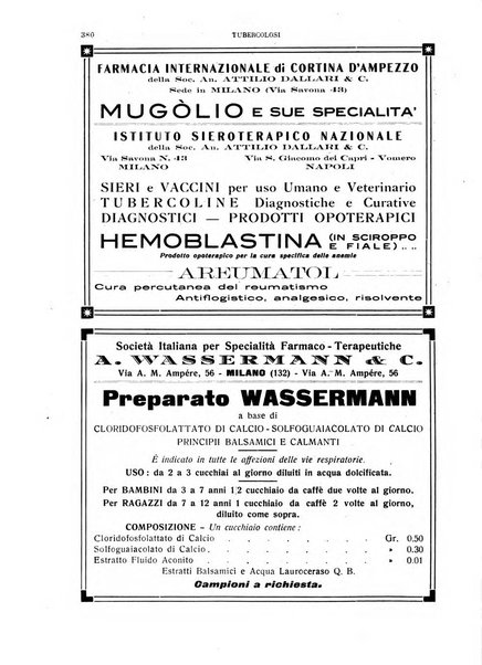 Tubercolosi giornale di studi e di lotta antitubercolare