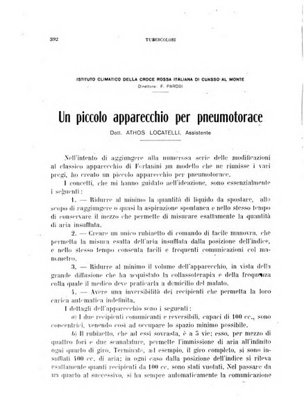 Tubercolosi giornale di studi e di lotta antitubercolare