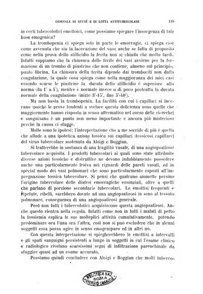 Tubercolosi giornale di studi e di lotta antitubercolare