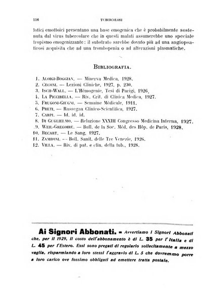 Tubercolosi giornale di studi e di lotta antitubercolare