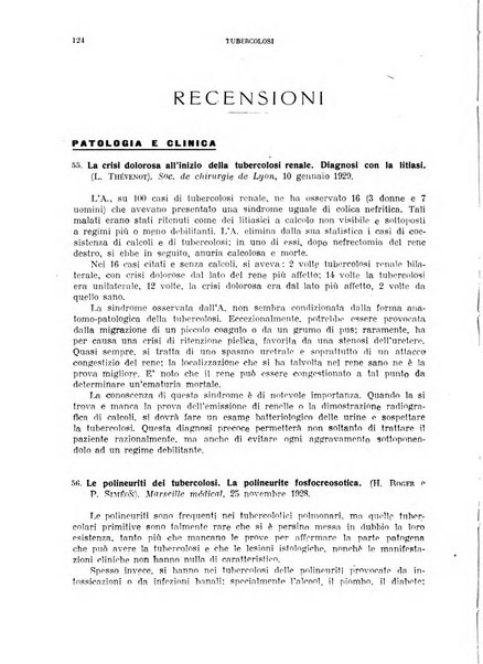 Tubercolosi giornale di studi e di lotta antitubercolare