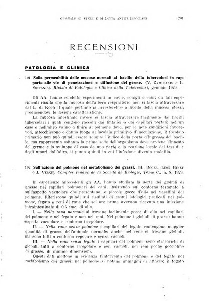 Tubercolosi giornale di studi e di lotta antitubercolare