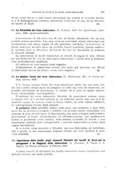 Tubercolosi giornale di studi e di lotta antitubercolare