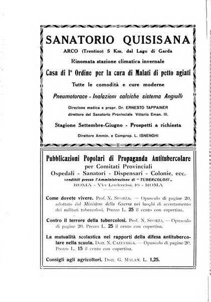 Tubercolosi giornale di studi e di lotta antitubercolare