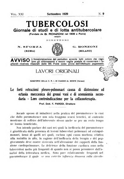 Tubercolosi giornale di studi e di lotta antitubercolare