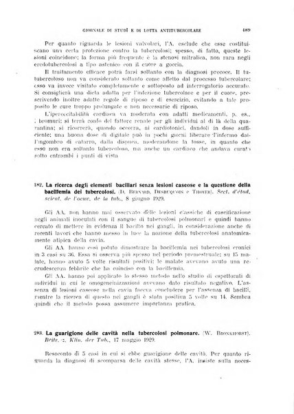 Tubercolosi giornale di studi e di lotta antitubercolare