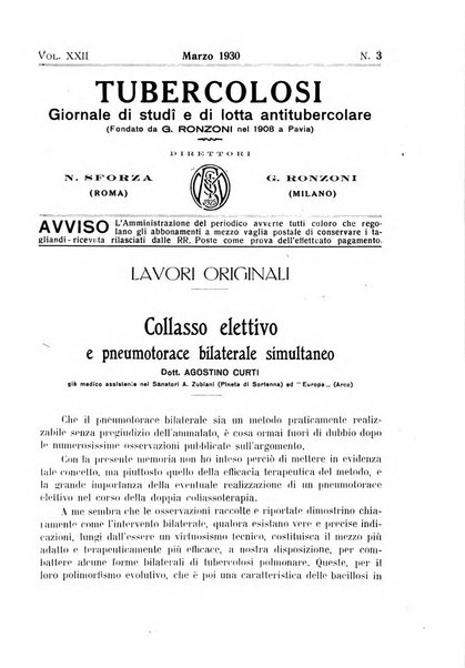 Tubercolosi giornale di studi e di lotta antitubercolare