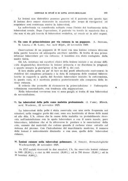 Tubercolosi giornale di studi e di lotta antitubercolare