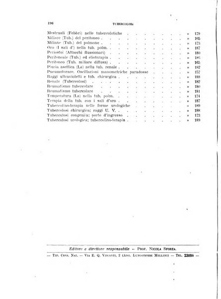 Tubercolosi giornale di studi e di lotta antitubercolare