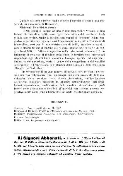 Tubercolosi giornale di studi e di lotta antitubercolare