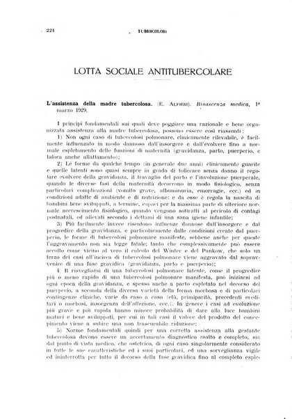 Tubercolosi giornale di studi e di lotta antitubercolare