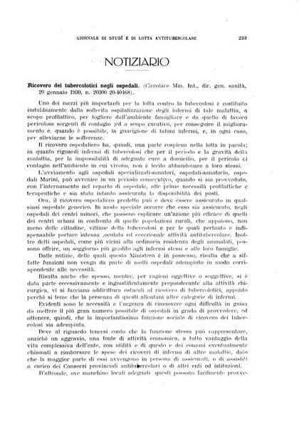 Tubercolosi giornale di studi e di lotta antitubercolare