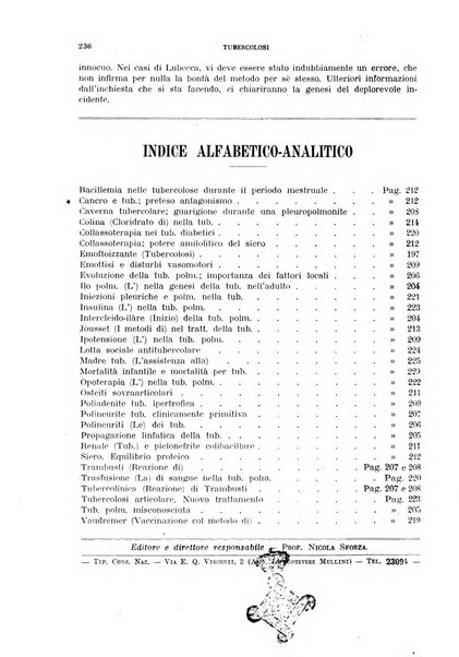 Tubercolosi giornale di studi e di lotta antitubercolare