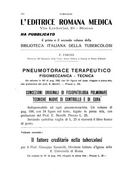 Tubercolosi giornale di studi e di lotta antitubercolare