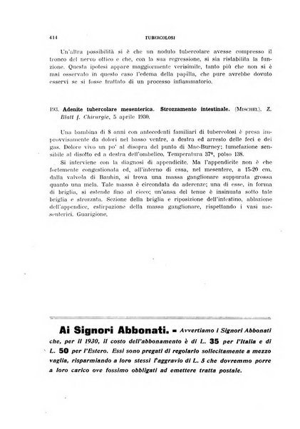 Tubercolosi giornale di studi e di lotta antitubercolare