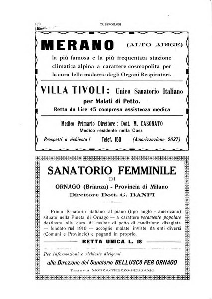 Tubercolosi giornale di studi e di lotta antitubercolare