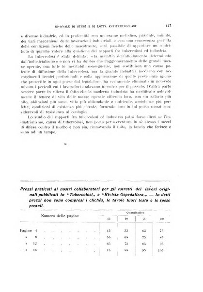 Tubercolosi giornale di studi e di lotta antitubercolare