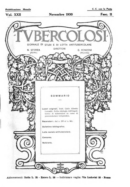 Tubercolosi giornale di studi e di lotta antitubercolare