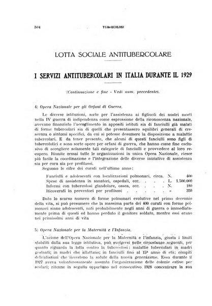 Tubercolosi giornale di studi e di lotta antitubercolare