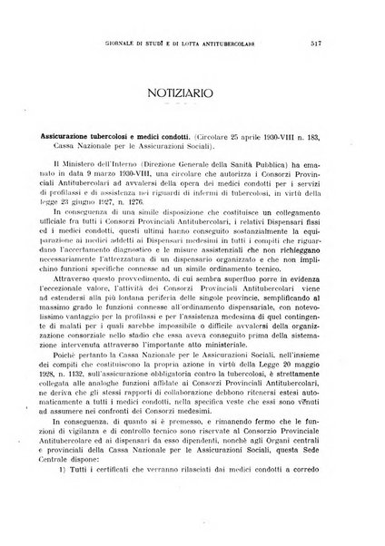 Tubercolosi giornale di studi e di lotta antitubercolare