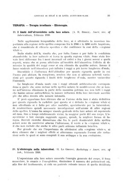 Tubercolosi giornale di studi e di lotta antitubercolare