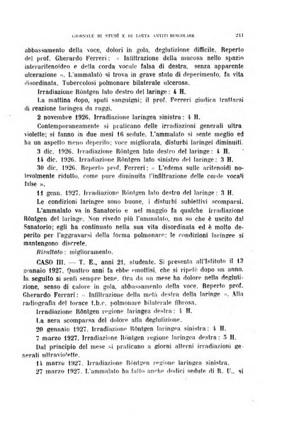 Tubercolosi giornale di studi e di lotta antitubercolare