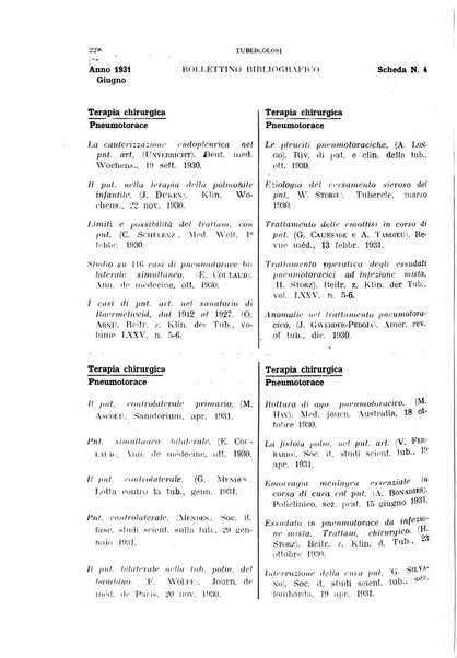 Tubercolosi giornale di studi e di lotta antitubercolare