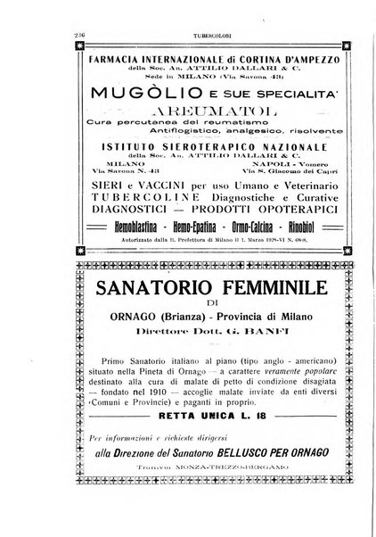 Tubercolosi giornale di studi e di lotta antitubercolare