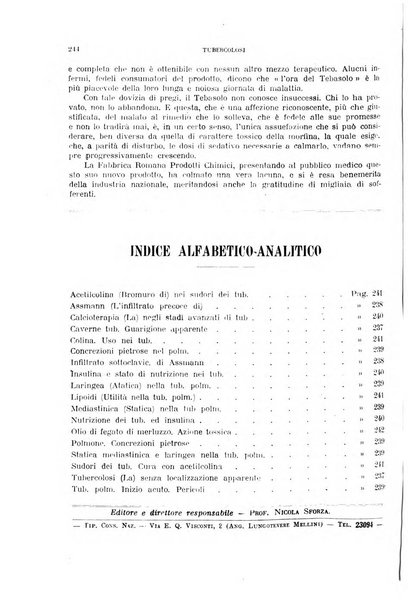 Tubercolosi giornale di studi e di lotta antitubercolare