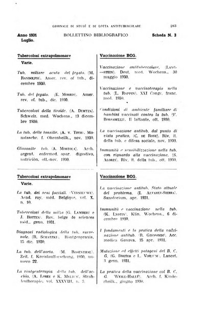 Tubercolosi giornale di studi e di lotta antitubercolare