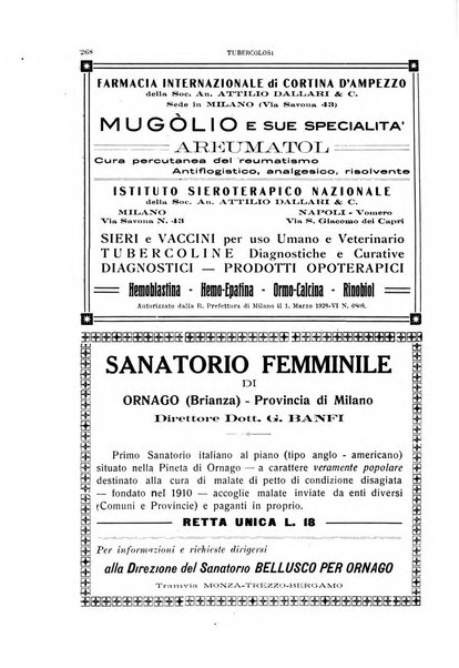 Tubercolosi giornale di studi e di lotta antitubercolare