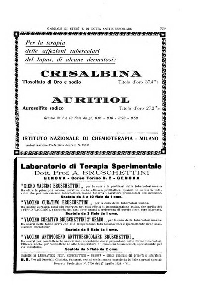 Tubercolosi giornale di studi e di lotta antitubercolare