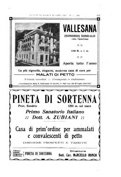 Tubercolosi giornale di studi e di lotta antitubercolare