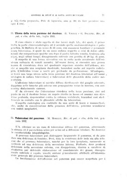 Tubercolosi giornale di studi e di lotta antitubercolare