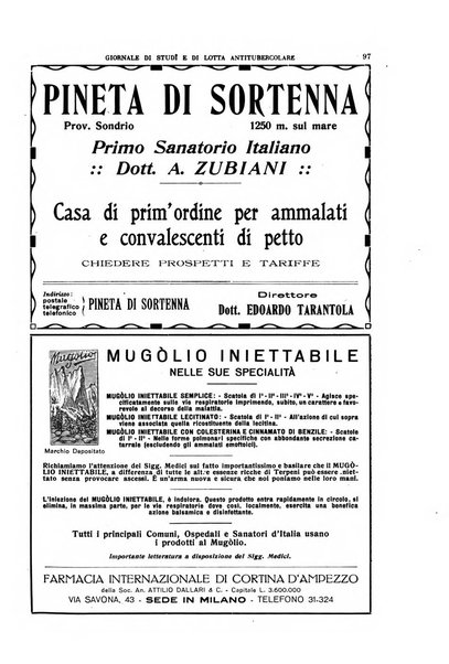 Tubercolosi giornale di studi e di lotta antitubercolare