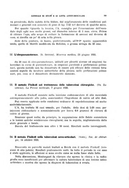 Tubercolosi giornale di studi e di lotta antitubercolare