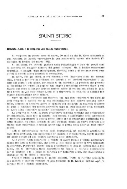 Tubercolosi giornale di studi e di lotta antitubercolare