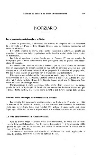 Tubercolosi giornale di studi e di lotta antitubercolare