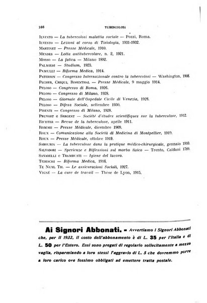 Tubercolosi giornale di studi e di lotta antitubercolare