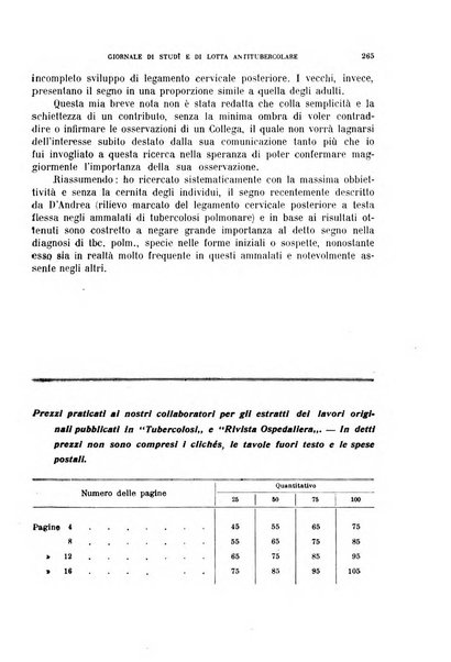 Tubercolosi giornale di studi e di lotta antitubercolare