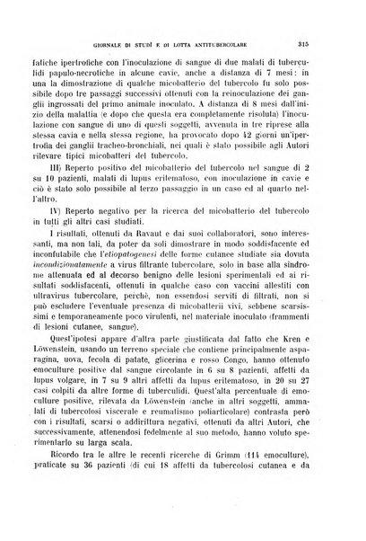 Tubercolosi giornale di studi e di lotta antitubercolare