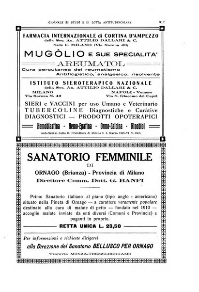 Tubercolosi giornale di studi e di lotta antitubercolare