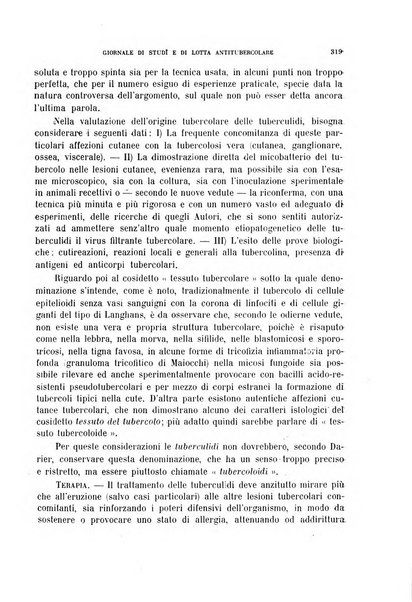 Tubercolosi giornale di studi e di lotta antitubercolare