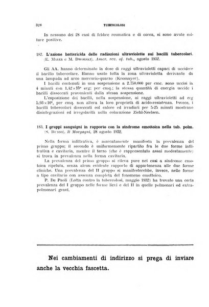 Tubercolosi giornale di studi e di lotta antitubercolare