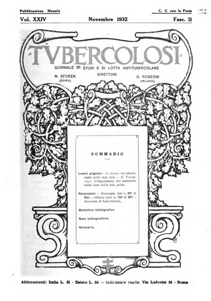 Tubercolosi giornale di studi e di lotta antitubercolare