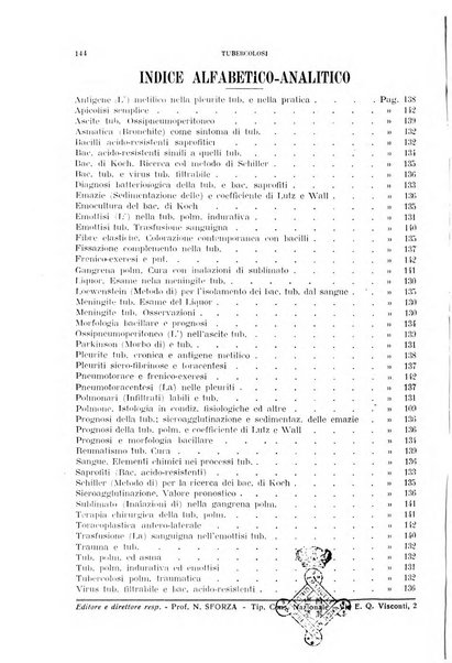 Tubercolosi giornale di studi e di lotta antitubercolare