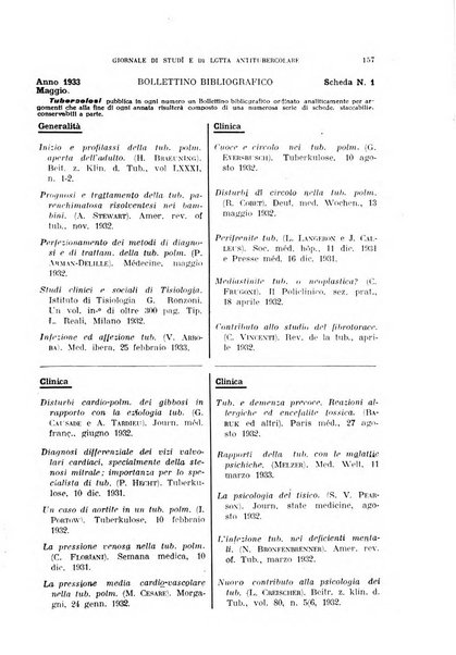 Tubercolosi giornale di studi e di lotta antitubercolare