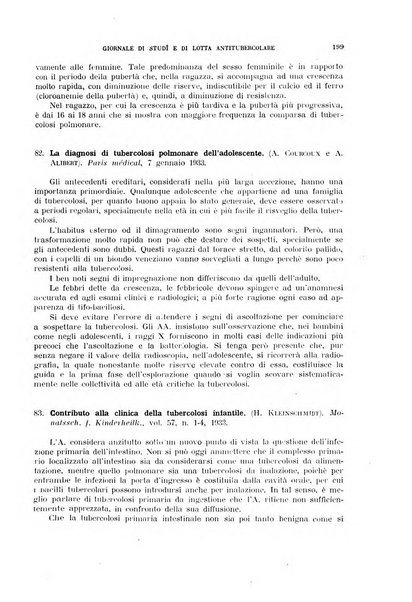 Tubercolosi giornale di studi e di lotta antitubercolare